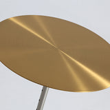 Round Stainless Steel Coffee Table Pedestal 1 Single Cocktail Table