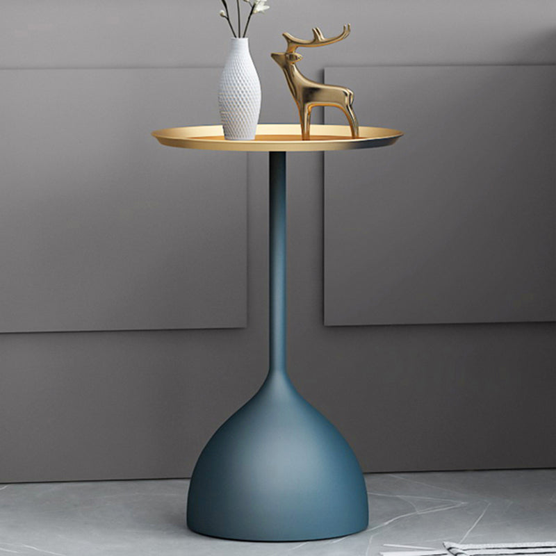 Modernistic Pedestal End Table Round End Table with Slate Top