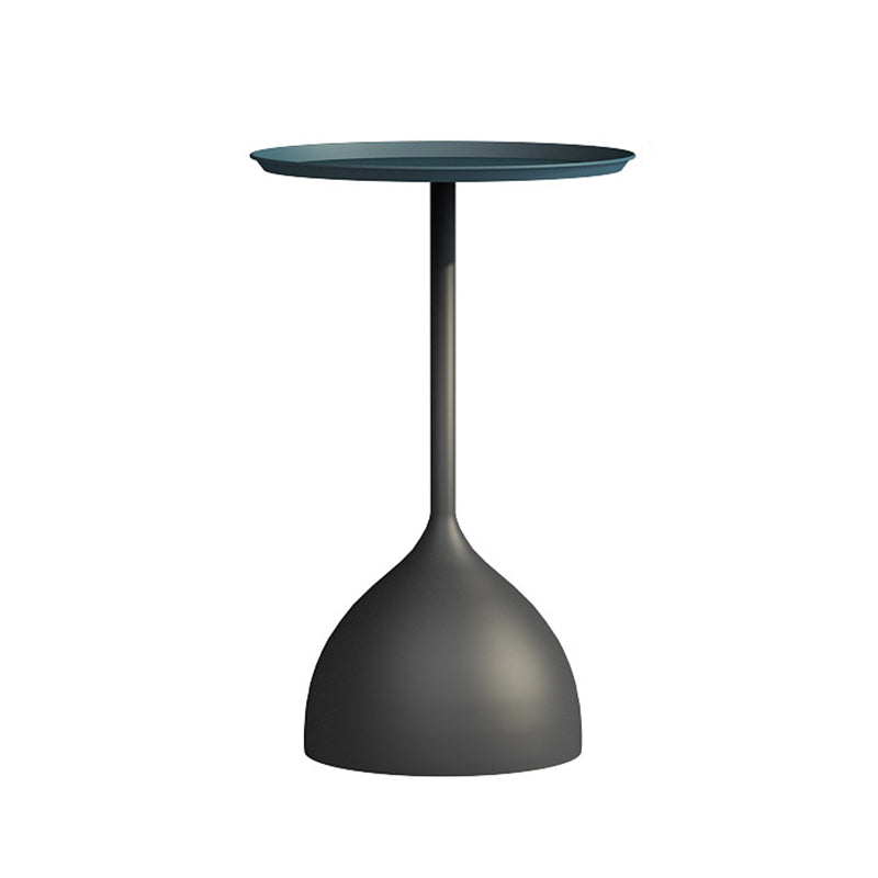 Modernistic Pedestal End Table Round End Table with Slate Top