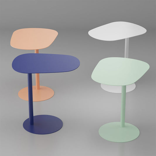 19.69 "A largo geometrico lato metallico tavolo moderno della metà del secolo tavolo da piedistallo