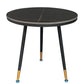 23.6" Tall Modern Round Slate Top Side Table Metal 3 Legs End Table