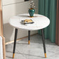 23.6" Tall Modern Round Slate Top Side Table Metal 3 Legs End Table