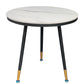 23.6" Tall Modern Round Slate Top Side Table Metal 3 Legs End Table