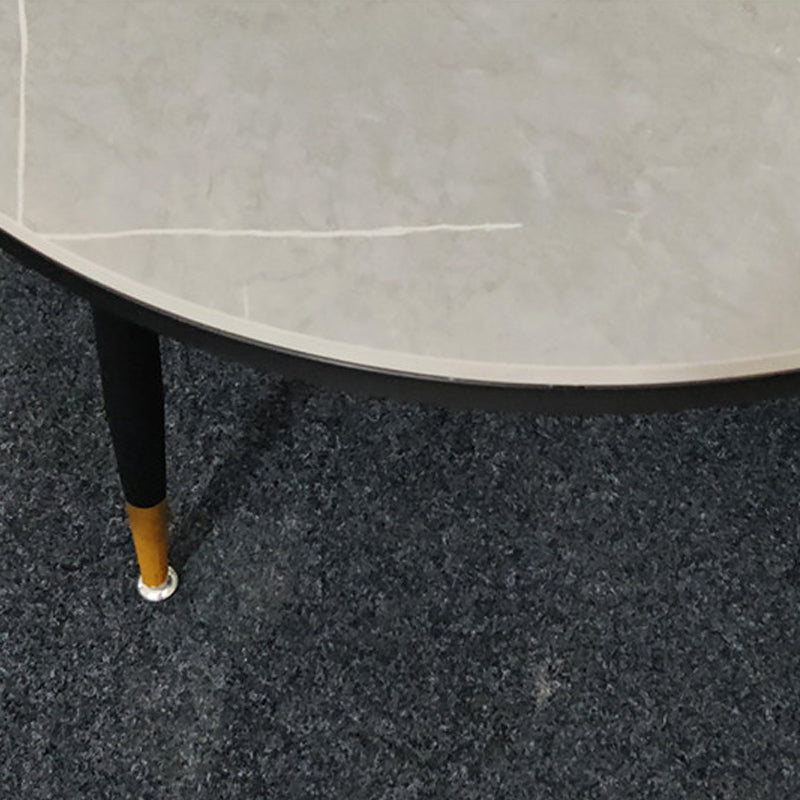 23.6" Tall Modern Round Slate Top Side Table Metal 3 Legs End Table
