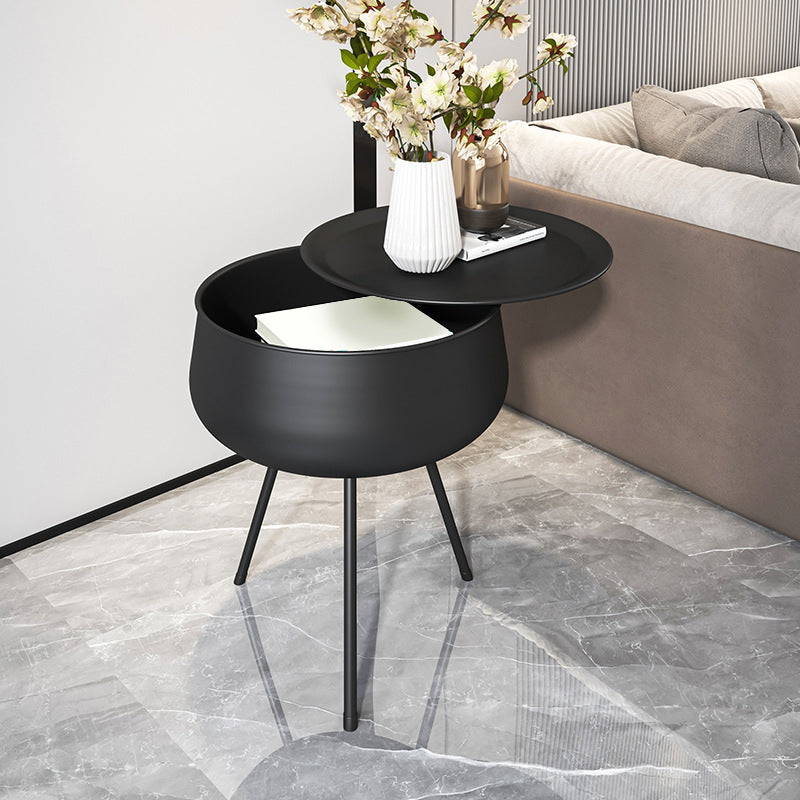 Tavolino in metallo rotondo in metallo rotondo alto 26,5 "Tavolo da gambe 3 gambe