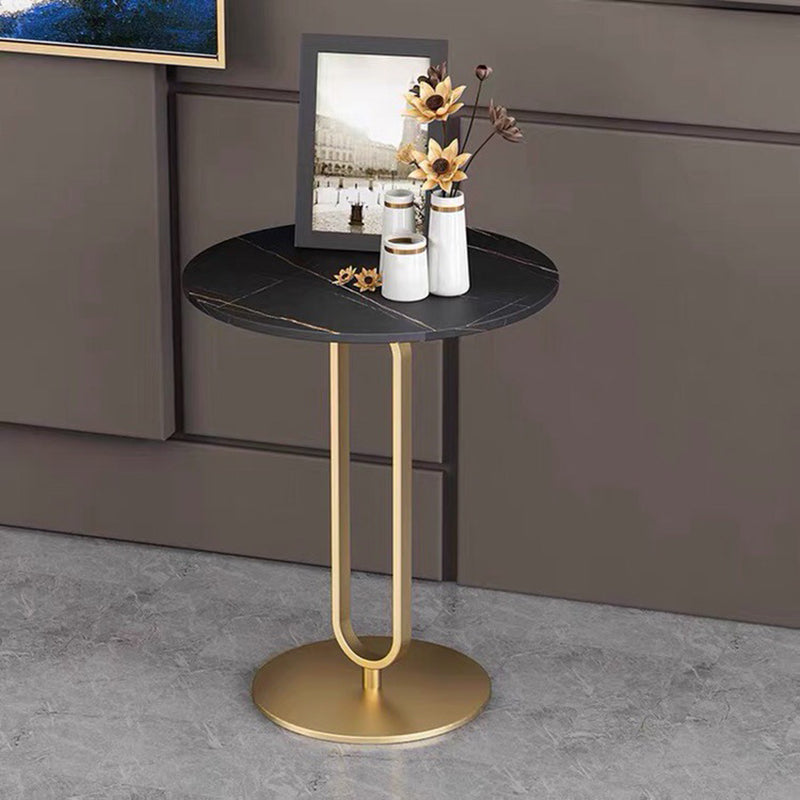Stile moderno in metallo nero/oro Base roccia Slaba in nero/bianco tavolino rotondo