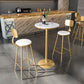 Glam Style Iron Bar Table Round Top Indoor Pedestal Bistro Table 23"W x 41"H Clearhalo 'Bar Furniture' 'Bar Tables' 'bar_tables' 'furn' 'furn_bar_tables' 'Furniture' 'Kitchen & Dining Furniture' 5602980