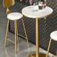 Glam Style Iron Bar Table Round Top Indoor Pedestal Bistro Table 23"W x 41"H Clearhalo 'Bar Furniture' 'Bar Tables' 'bar_tables' 'furn' 'furn_bar_tables' 'Furniture' 'Kitchen & Dining Furniture' 5602983