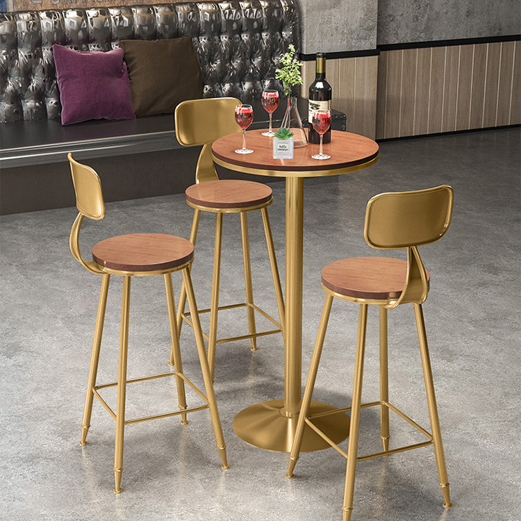Glam Style Iron Bar Table Round Top Indoor Pedestal Bistro Table 23"W x 41"H Clearhalo 'Bar Furniture' 'Bar Tables' 'bar_tables' 'furn' 'furn_bar_tables' 'Furniture' 'Kitchen & Dining Furniture' 5602985