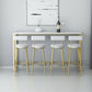 Glam White Marble Table with Round Table Top Gold Trestle Table - 42" H