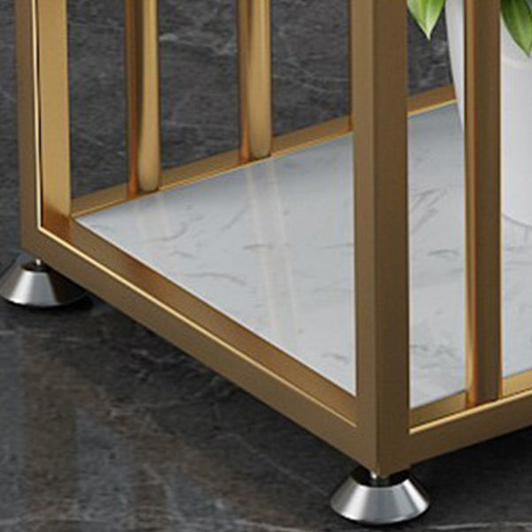 Tavolo da bancone in marmo Glam con tavolo rettangolare con doppio piedistallo - 41,3" H