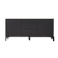 Black Buffet Sideboard Sintered Stone Top Server with Door and Drawer 59"L x 16"W x 31"H Stone 2 Clearhalo 'buffet_sideboard' 'Buffets & Sideboards' 'furn' 'furn_buffet_sideboard' 'Furniture' 'Kitchen & Dining Furniture' 5603286