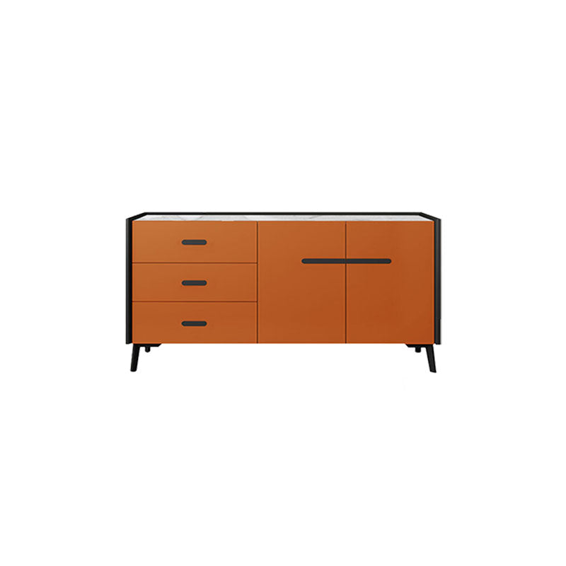 Glam Buffet Sideboard White Sintered Stone Top Server with Door and Drawer 47"L x 16"W x 33"H Orange Clearhalo 'buffet_sideboard' 'Buffets & Sideboards' 'furn' 'furn_buffet_sideboard' 'Furniture' 'Kitchen & Dining Furniture' 5603313