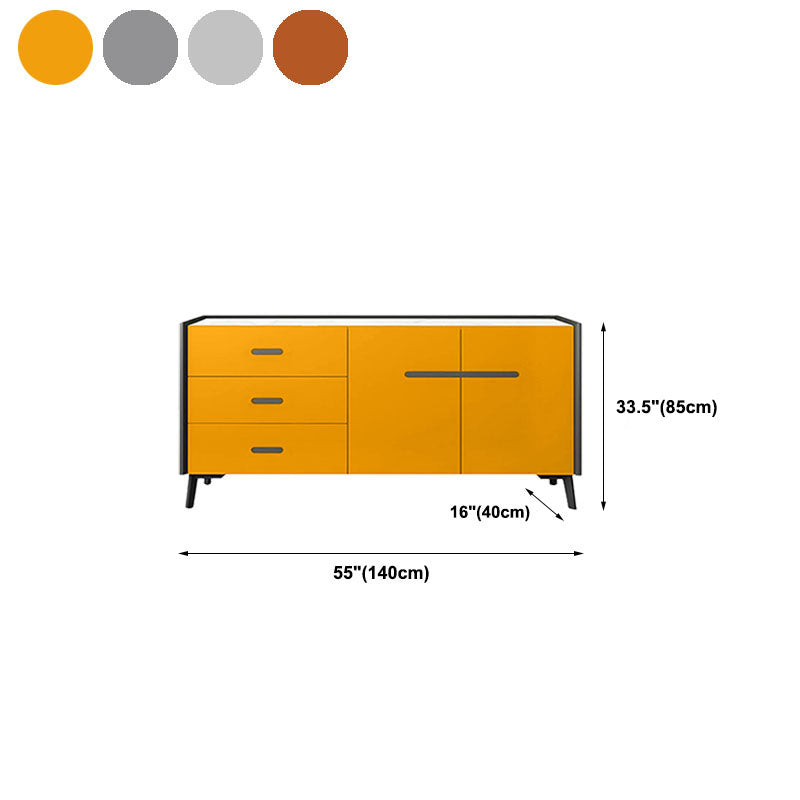 Glam Buffet Sideboard White Sintered Stone Top Server with Door and Drawer Clearhalo 'buffet_sideboard' 'Buffets & Sideboards' 'furn' 'furn_buffet_sideboard' 'Furniture' 'Kitchen & Dining Furniture' 5603315
