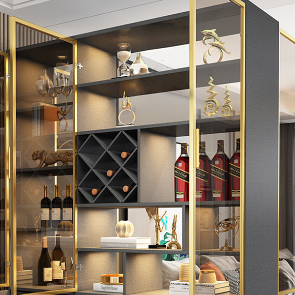 Glam Dining Room Sideboard Buffet Glass Cabinets with Storage Clearhalo 'buffet_sideboard' 'Buffets & Sideboards' 'furn' 'furn_buffet_sideboard' 'Furniture' 'Kitchen & Dining Furniture' 5603562