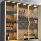 Glam Dining Room Sideboard Buffet Glass Cabinets with Storage Clearhalo 'buffet_sideboard' 'Buffets & Sideboards' 'furn' 'furn_buffet_sideboard' 'Furniture' 'Kitchen & Dining Furniture' 5603564