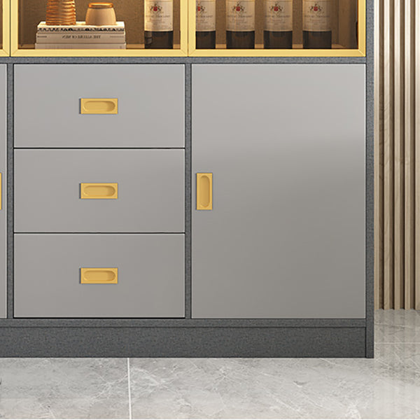 Glam Dining Room Sideboard Buffet Glass Cabinets with Storage Clearhalo 'buffet_sideboard' 'Buffets & Sideboards' 'furn' 'furn_buffet_sideboard' 'Furniture' 'Kitchen & Dining Furniture' 5603565