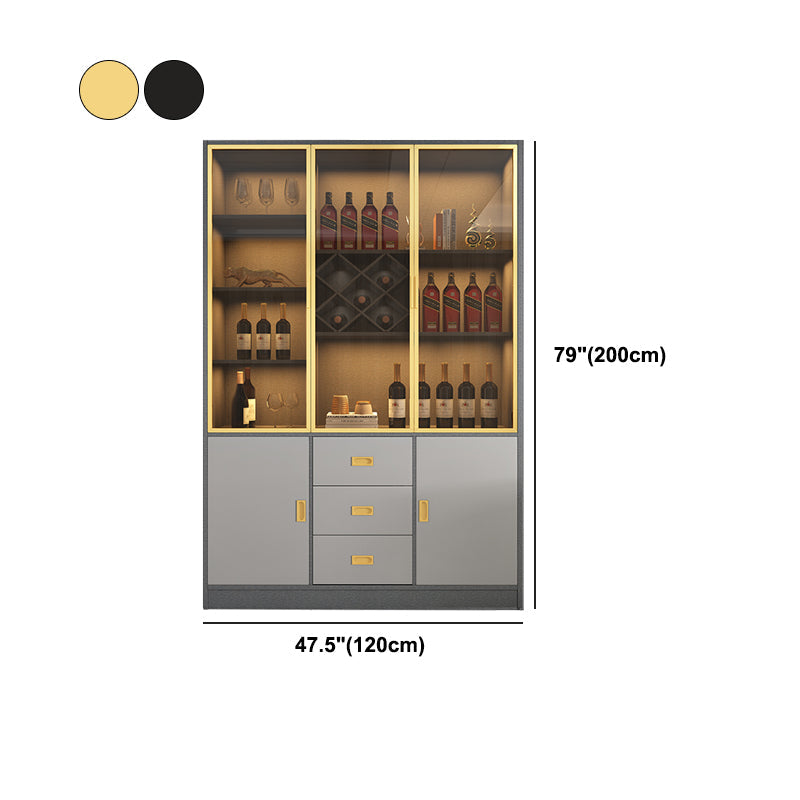 Glam Dining Room Sideboard Buffet Glass Cabinets with Storage Clearhalo 'buffet_sideboard' 'Buffets & Sideboards' 'furn' 'furn_buffet_sideboard' 'Furniture' 'Kitchen & Dining Furniture' 5603567