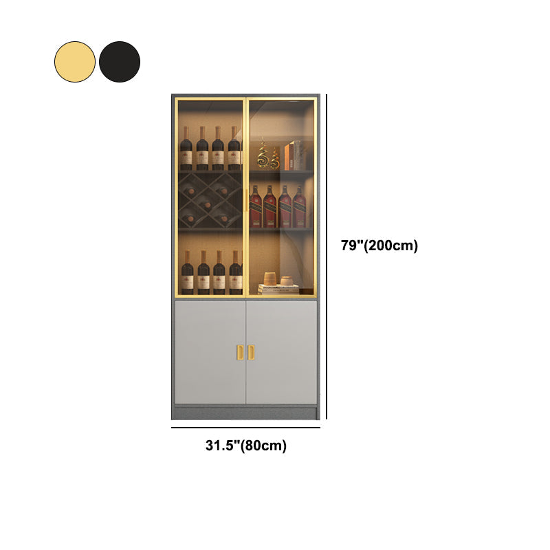Glam Dining Room Sideboard Buffet Glass Cabinets with Storage Clearhalo 'buffet_sideboard' 'Buffets & Sideboards' 'furn' 'furn_buffet_sideboard' 'Furniture' 'Kitchen & Dining Furniture' 5603568