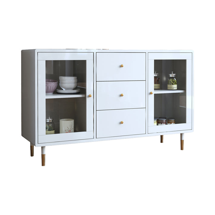 Artificial Wood Kitchen Sideboard Cabinet Glam Buffet Server Cabinet with Storage 63"L x 16"W x 31"H Clearhalo 'buffet_sideboard' 'Buffets & Sideboards' 'furn' 'furn_buffet_sideboard' 'Furniture' 'Kitchen & Dining Furniture' 5603573