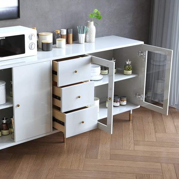 Artificial Wood Kitchen Sideboard Cabinet Glam Buffet Server Cabinet with Storage Clearhalo 'buffet_sideboard' 'Buffets & Sideboards' 'furn' 'furn_buffet_sideboard' 'Furniture' 'Kitchen & Dining Furniture' 5603578