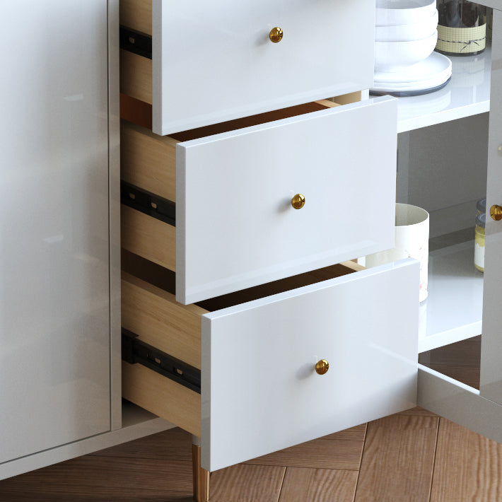 Artificial Wood Kitchen Sideboard Cabinet Glam Buffet Server Cabinet with Storage Clearhalo 'buffet_sideboard' 'Buffets & Sideboards' 'furn' 'furn_buffet_sideboard' 'Furniture' 'Kitchen & Dining Furniture' 5603579