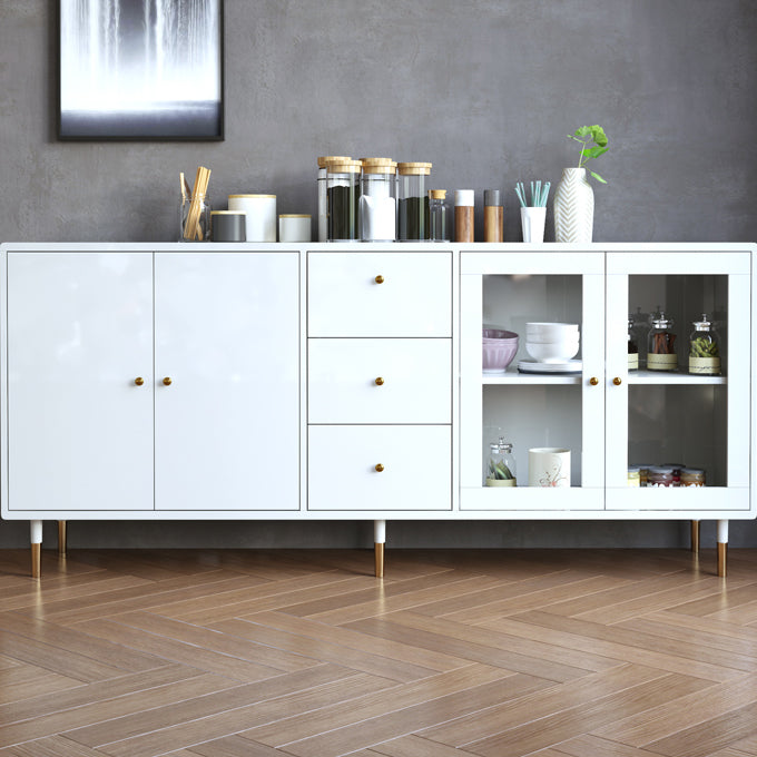 Artificial Wood Kitchen Sideboard Cabinet Glam Buffet Server Cabinet with Storage Clearhalo 'buffet_sideboard' 'Buffets & Sideboards' 'furn' 'furn_buffet_sideboard' 'Furniture' 'Kitchen & Dining Furniture' 5603583