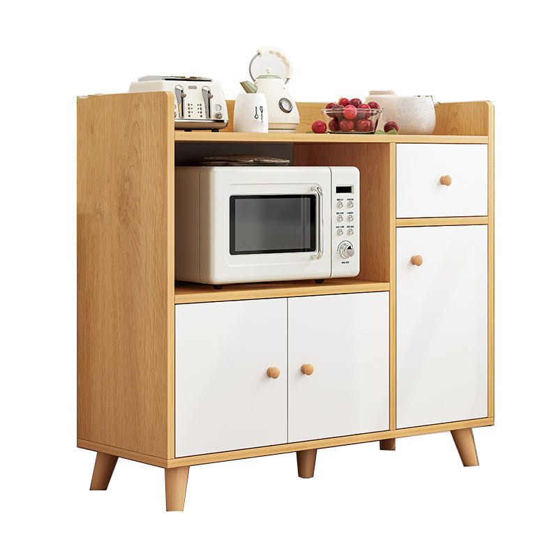 Modern 33" Height Cupboard Artificial Wood Frame Kitchen Sideboard for Dining Room 35"L x 12"W x 33"H Light Brown Clearhalo 'buffet_sideboard' 'Buffets & Sideboards' 'furn' 'furn_buffet_sideboard' 'Furniture' 'Kitchen & Dining Furniture' 5603612