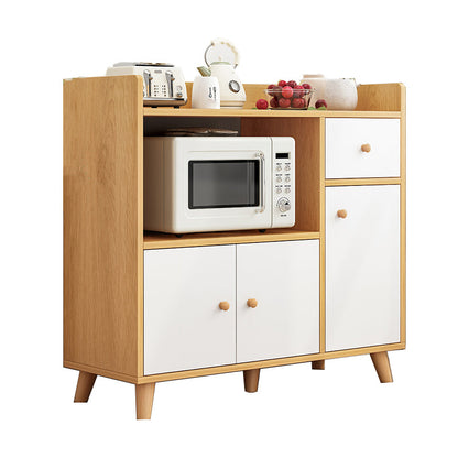 Modern 33" Height Cupboard Artificial Wood Frame Kitchen Sideboard for Dining Room 35"L x 12"W x 33"H Light Brown Clearhalo 'buffet_sideboard' 'Buffets & Sideboards' 'furn' 'furn_buffet_sideboard' 'Furniture' 'Kitchen & Dining Furniture' 5603612