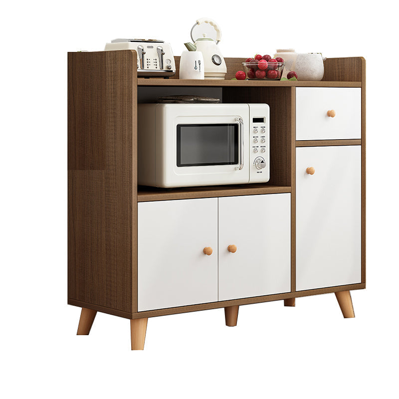 Modern 33" Height Cupboard Artificial Wood Frame Kitchen Sideboard for Dining Room 35"L x 12"W x 33"H Dark Brown Clearhalo 'buffet_sideboard' 'Buffets & Sideboards' 'furn' 'furn_buffet_sideboard' 'Furniture' 'Kitchen & Dining Furniture' 5603613