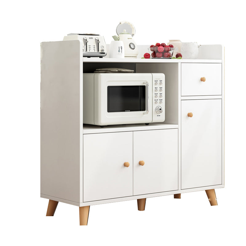 Modern 33" Height Cupboard Artificial Wood Frame Kitchen Sideboard for Dining Room 35"L x 12"W x 33"H White Clearhalo 'buffet_sideboard' 'Buffets & Sideboards' 'furn' 'furn_buffet_sideboard' 'Furniture' 'Kitchen & Dining Furniture' 5603615