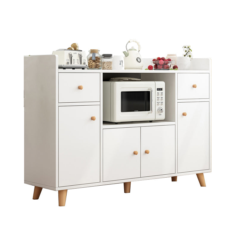 Modern 33" Height Cupboard Artificial Wood Frame Kitchen Sideboard for Dining Room 47"L x 12"W x 33"H White Clearhalo 'buffet_sideboard' 'Buffets & Sideboards' 'furn' 'furn_buffet_sideboard' 'Furniture' 'Kitchen & Dining Furniture' 5603617