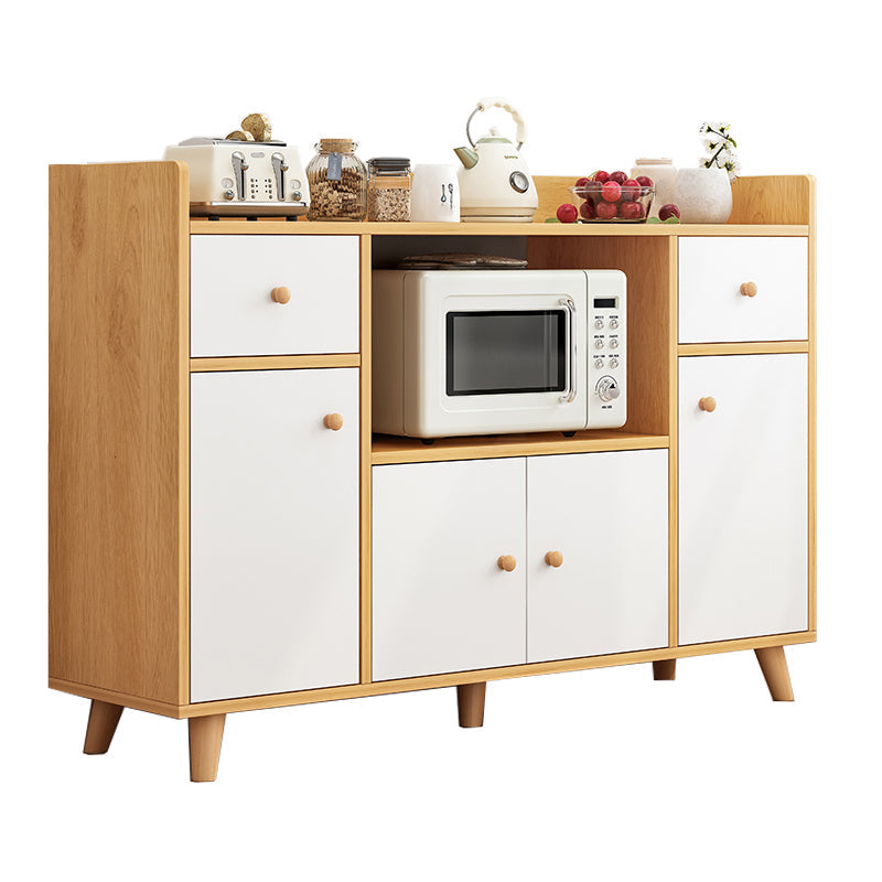 Modern 33" Height Cupboard Artificial Wood Frame Kitchen Sideboard for Dining Room 47"L x 12"W x 33"H Light Brown Clearhalo 'buffet_sideboard' 'Buffets & Sideboards' 'furn' 'furn_buffet_sideboard' 'Furniture' 'Kitchen & Dining Furniture' 5603621