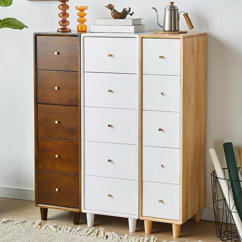 Moderne hölzerne Akzent Brust 15.74 "breite Gummi -Brust mit 5 Schubladen