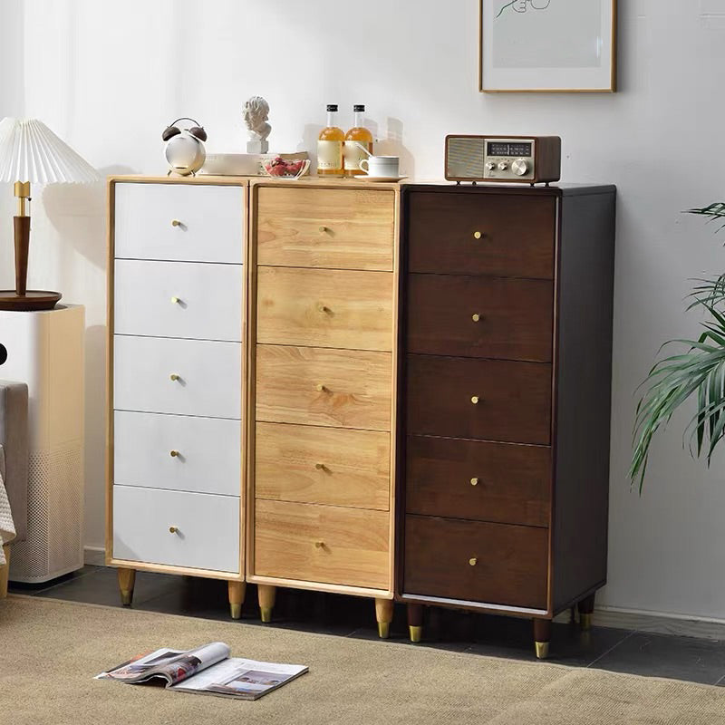 Moderne hölzerne Akzent Brust 15.74 "breite Gummi -Brust mit 5 Schubladen