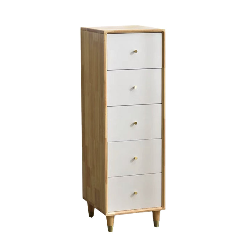 Moderne hölzerne Akzent Brust 15.74 "breite Gummi -Brust mit 5 Schubladen