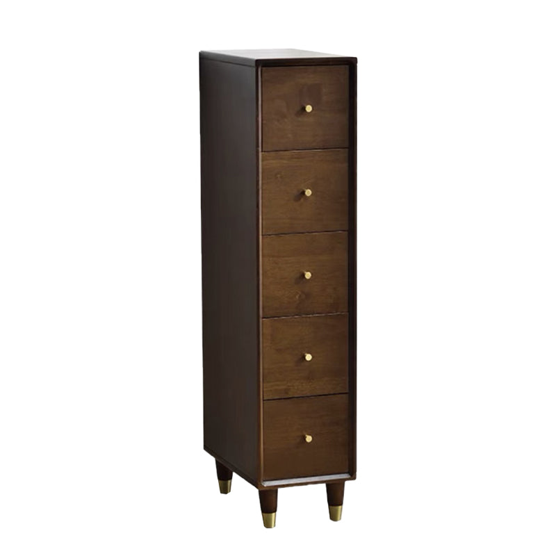 Moderne hölzerne Akzent Brust 15.74 "breite Gummi -Brust mit 5 Schubladen