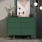 Modern Accent Chest with 6 Drawers and 4 Straight Black Legs 39"L x 14"W x 31"H Green Clearhalo 'Cabinets & Chests' 'cabinets_chests' 'furn' 'furn_cabinets_chests' 'Furniture' 'Living Room Furniture' 5603729