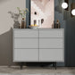Modern Accent Chest with 6 Drawers and 4 Straight Black Legs 39"L x 14"W x 31"H Grey Clearhalo 'Cabinets & Chests' 'cabinets_chests' 'furn' 'furn_cabinets_chests' 'Furniture' 'Living Room Furniture' 5603738
