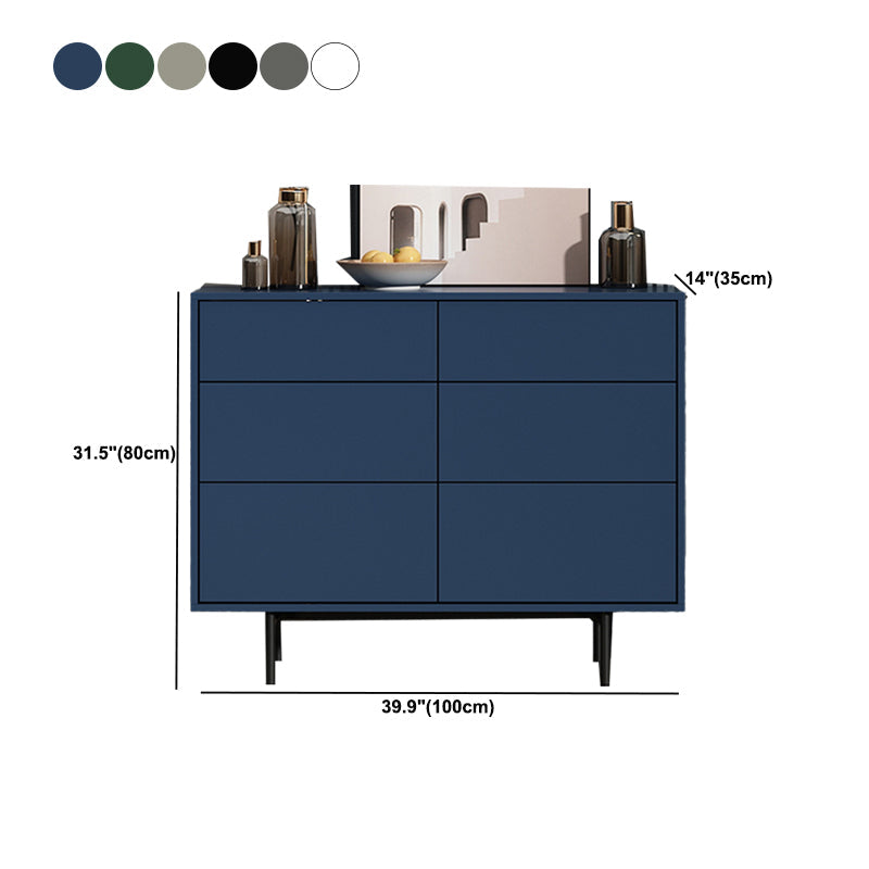 Modern Accent Chest with 6 Drawers and 4 Straight Black Legs Clearhalo 'Cabinets & Chests' 'cabinets_chests' 'furn' 'furn_cabinets_chests' 'Furniture' 'Living Room Furniture' 5603747