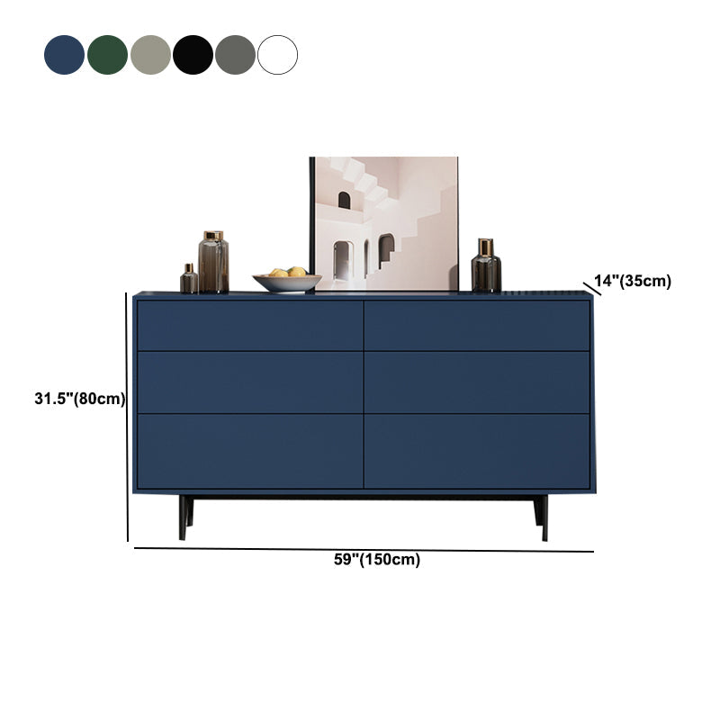 Modern Accent Chest with 6 Drawers and 4 Straight Black Legs Clearhalo 'Cabinets & Chests' 'cabinets_chests' 'furn' 'furn_cabinets_chests' 'Furniture' 'Living Room Furniture' 5603749