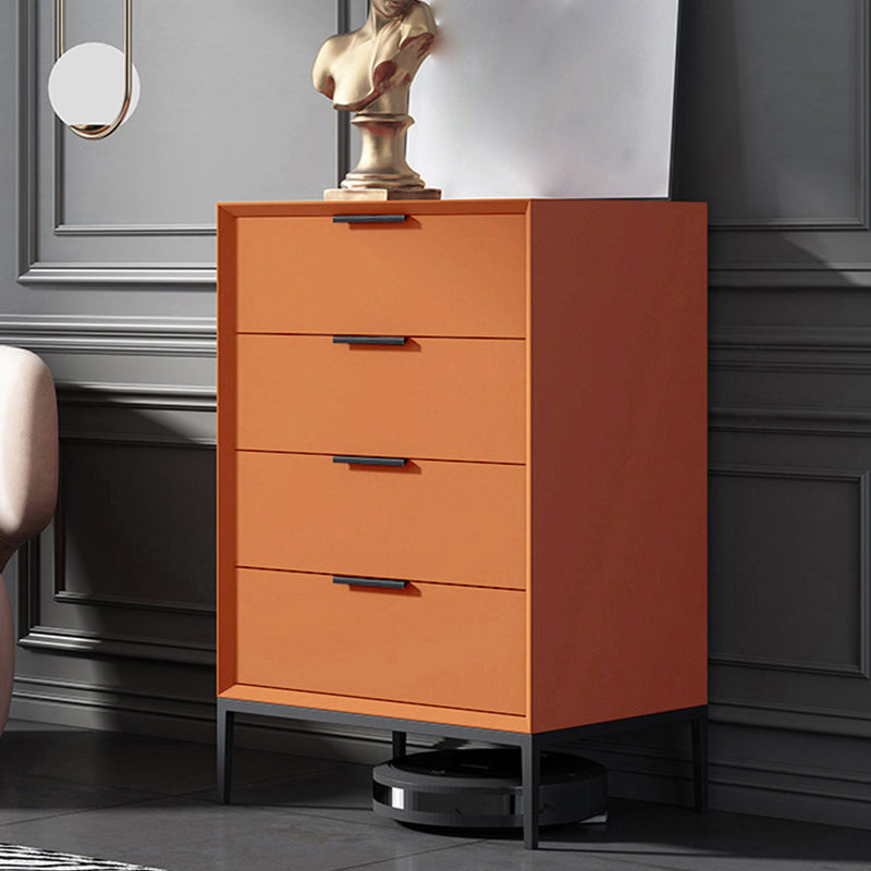Contemporary Rectangle Accent Chest With3/4 Drawers and Straight Legs 24"L x 16"W x 35"H Orange Clearhalo 'Cabinets & Chests' 'cabinets_chests' 'furn' 'furn_cabinets_chests' 'Furniture' 'Living Room Furniture' 5603797