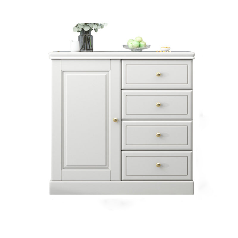 Contemporary Rectangle Accent Cabinet with Drawers Wood Storage Cabinet 31"L x 16"W x 31"H White Clearhalo 'Cabinets & Chests' 'cabinets_chests' 'furn' 'furn_cabinets_chests' 'Furniture' 'Living Room Furniture' 5603843