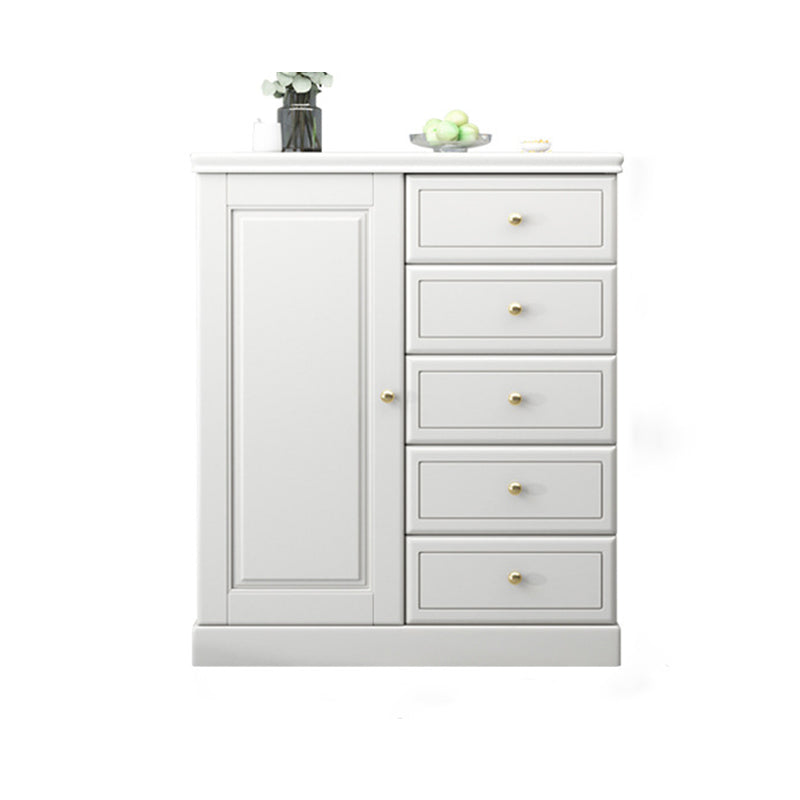 Contemporary Rectangle Accent Cabinet with Drawers Wood Storage Cabinet 31"L x 16"W x 39"H White Clearhalo 'Cabinets & Chests' 'cabinets_chests' 'furn' 'furn_cabinets_chests' 'Furniture' 'Living Room Furniture' 5603844