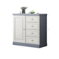 Contemporary Rectangle Accent Cabinet with Drawers Wood Storage Cabinet 31"L x 16"W x 31"H Gray White White Clearhalo 'Cabinets & Chests' 'cabinets_chests' 'furn' 'furn_cabinets_chests' 'Furniture' 'Living Room Furniture' 5603846