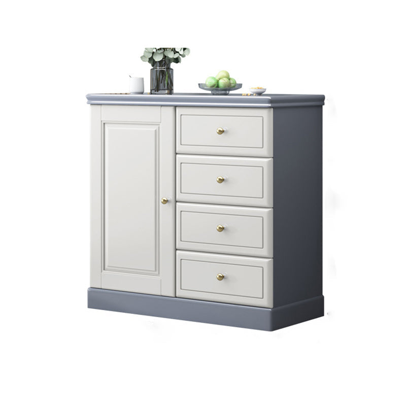 Contemporary Rectangle Accent Cabinet with Drawers Wood Storage Cabinet 31"L x 16"W x 31"H Gray White White Clearhalo 'Cabinets & Chests' 'cabinets_chests' 'furn' 'furn_cabinets_chests' 'Furniture' 'Living Room Furniture' 5603846