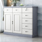 Contemporary Rectangle Accent Cabinet with Drawers Wood Storage Cabinet 47.2"L x 15.7"W x 39.4"H Gray White White Clearhalo 'Cabinets & Chests' 'cabinets_chests' 'furn' 'furn_cabinets_chests' 'Furniture' 'Living Room Furniture' 5603847