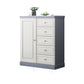 Contemporary Rectangle Accent Cabinet with Drawers Wood Storage Cabinet 31"L x 16"W x 39"H Gray White White Clearhalo 'Cabinets & Chests' 'cabinets_chests' 'furn' 'furn_cabinets_chests' 'Furniture' 'Living Room Furniture' 5603848