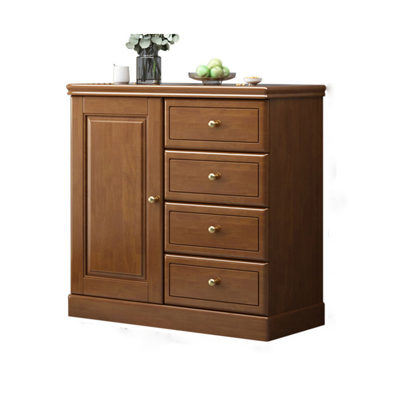 Contemporary Rectangle Accent Cabinet with Drawers Wood Storage Cabinet 31"L x 16"W x 31"H Walnut Clearhalo 'Cabinets & Chests' 'cabinets_chests' 'furn' 'furn_cabinets_chests' 'Furniture' 'Living Room Furniture' 5603852
