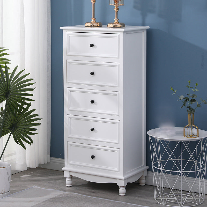Contemporary Rectangle Accent Chest with Drawers 13.77" Wide Wood Chest White 5 Clearhalo 'Cabinets & Chests' 'cabinets_chests' 'furn' 'furn_cabinets_chests' 'Furniture' 'Living Room Furniture' 5603864